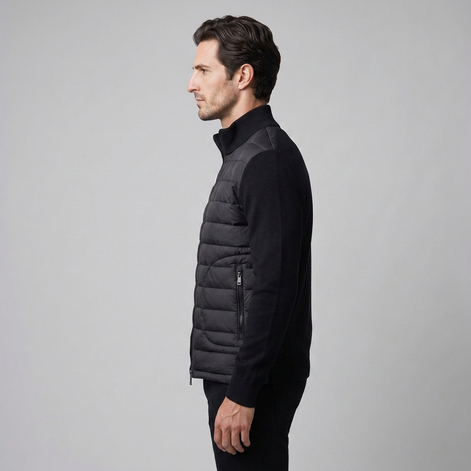 Men's Quilted Hybrid Stand Collar Jacket