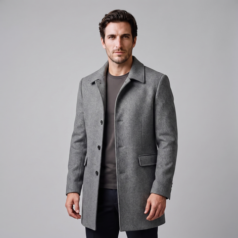 Men's Quilted Lined Overcoat