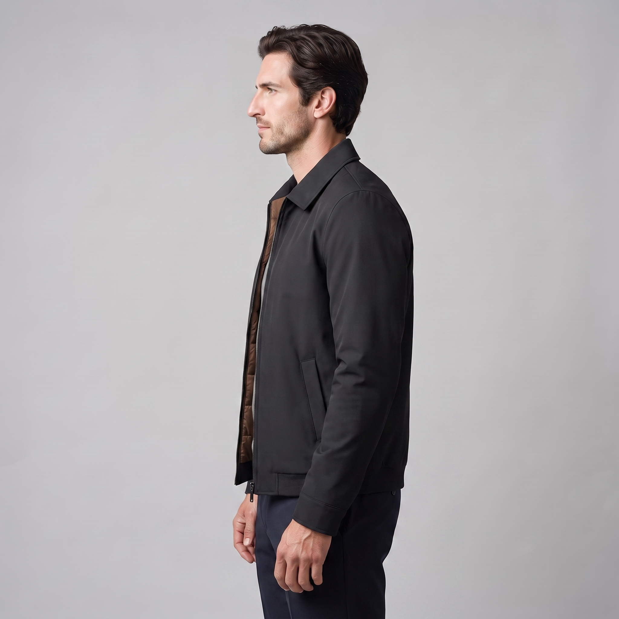 Men's Quilted Lined Zip Jacket