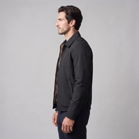 Men's Quilted Lined Zip Jacket