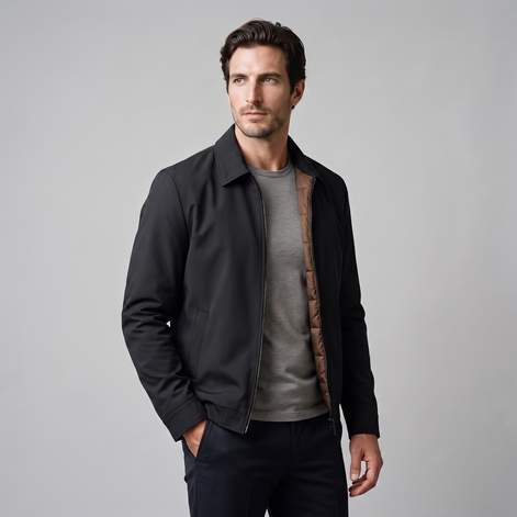 Men's Quilted Lined Zip Jacket