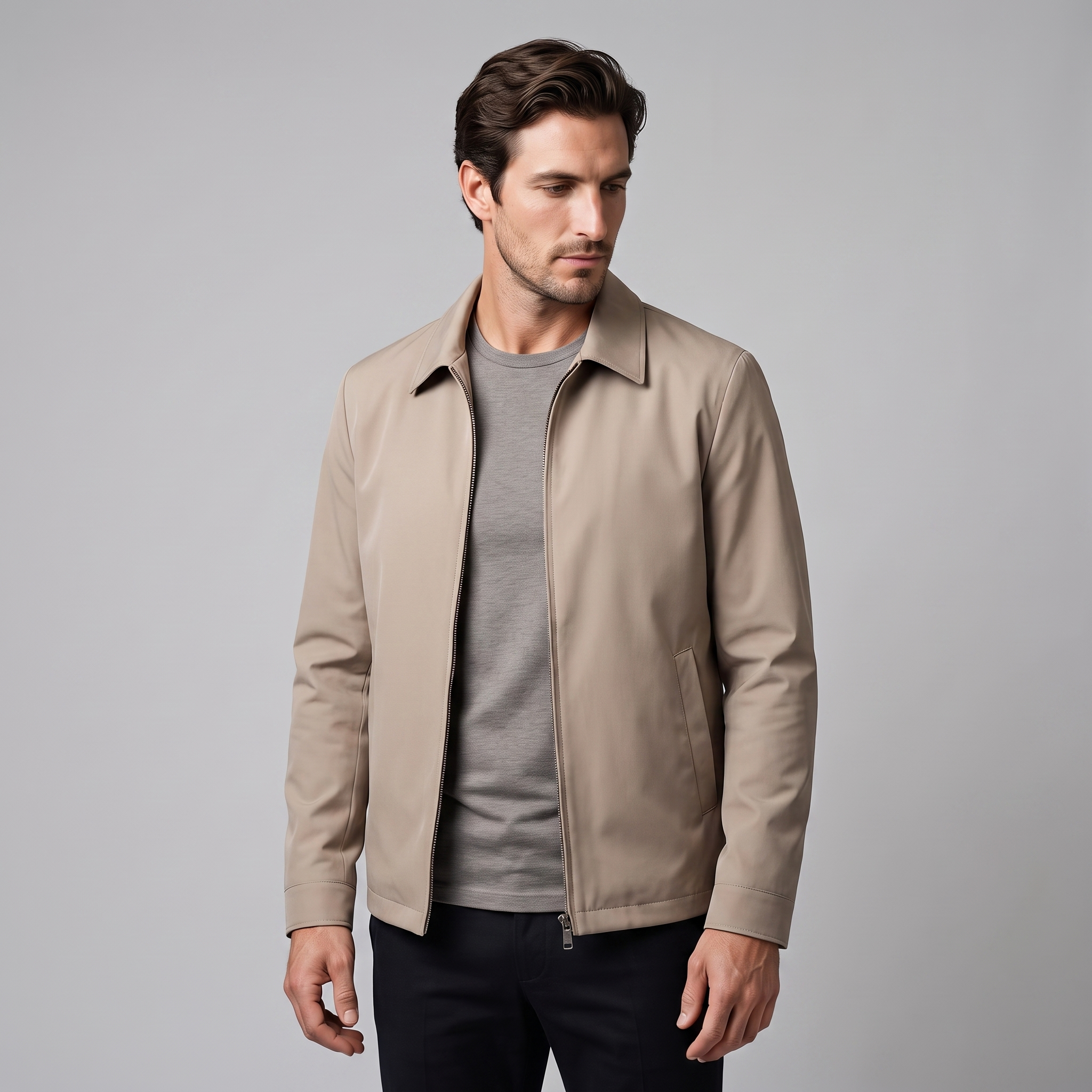 Men's Quilted Lined Zip Jacket