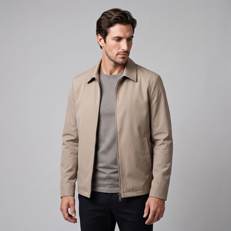 Men's Quilted Lined Zip Jacket