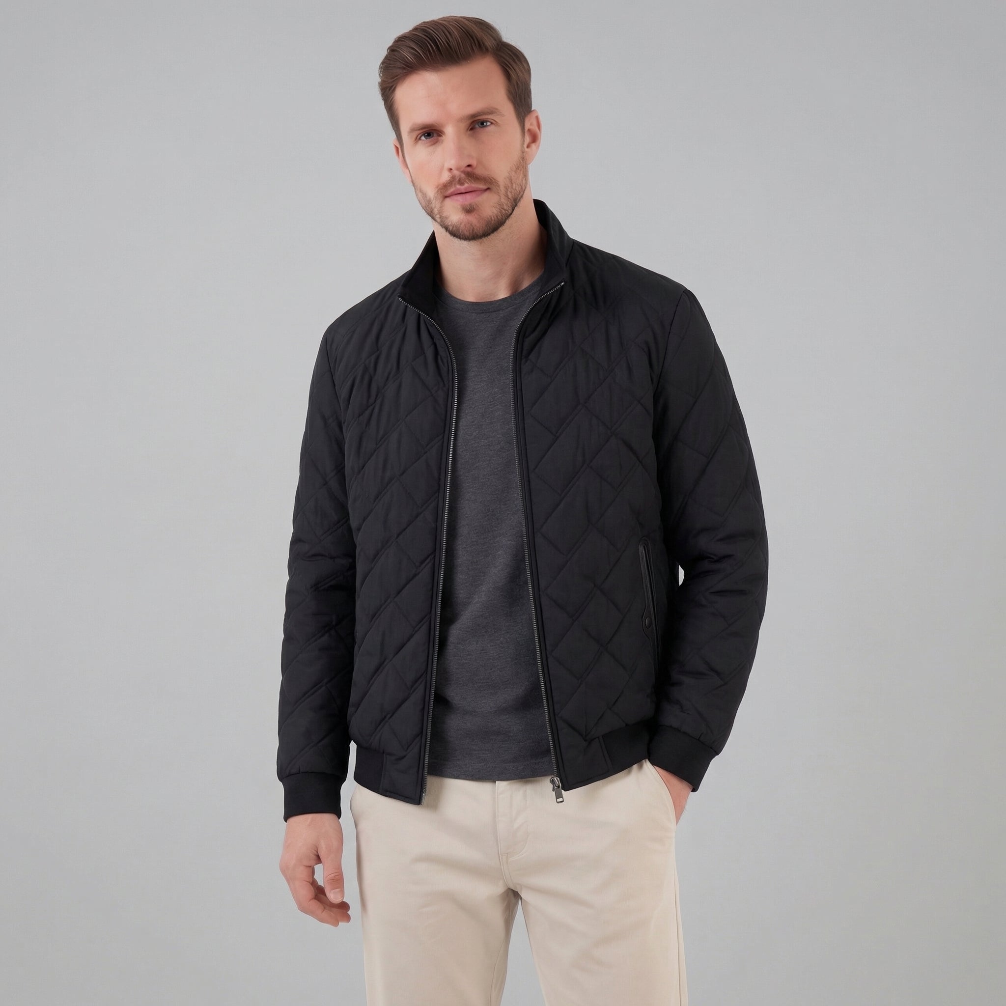 Men's Quilted Spring Jacket for Everyday Wear