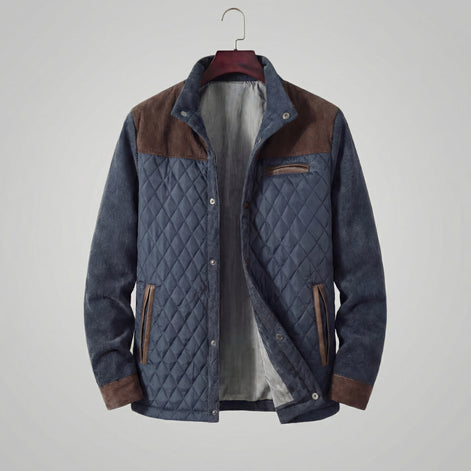 Men's Quilted Spring Jacket with Stand-Up Collar