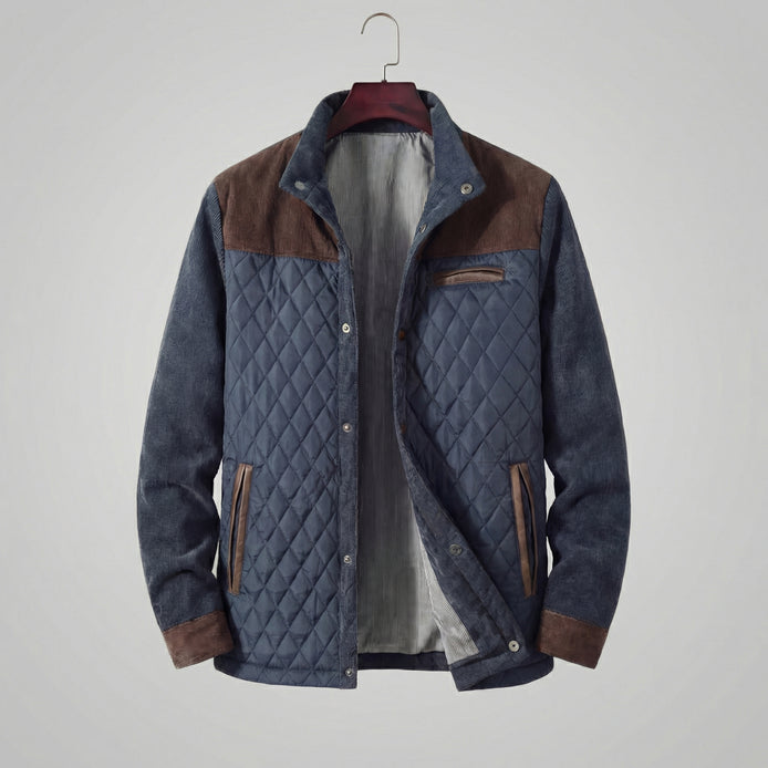 Men's Quilted Spring Jacket with Stand-Up Collar