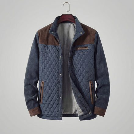 Men's Quilted Spring Jacket with Stand-Up Collar