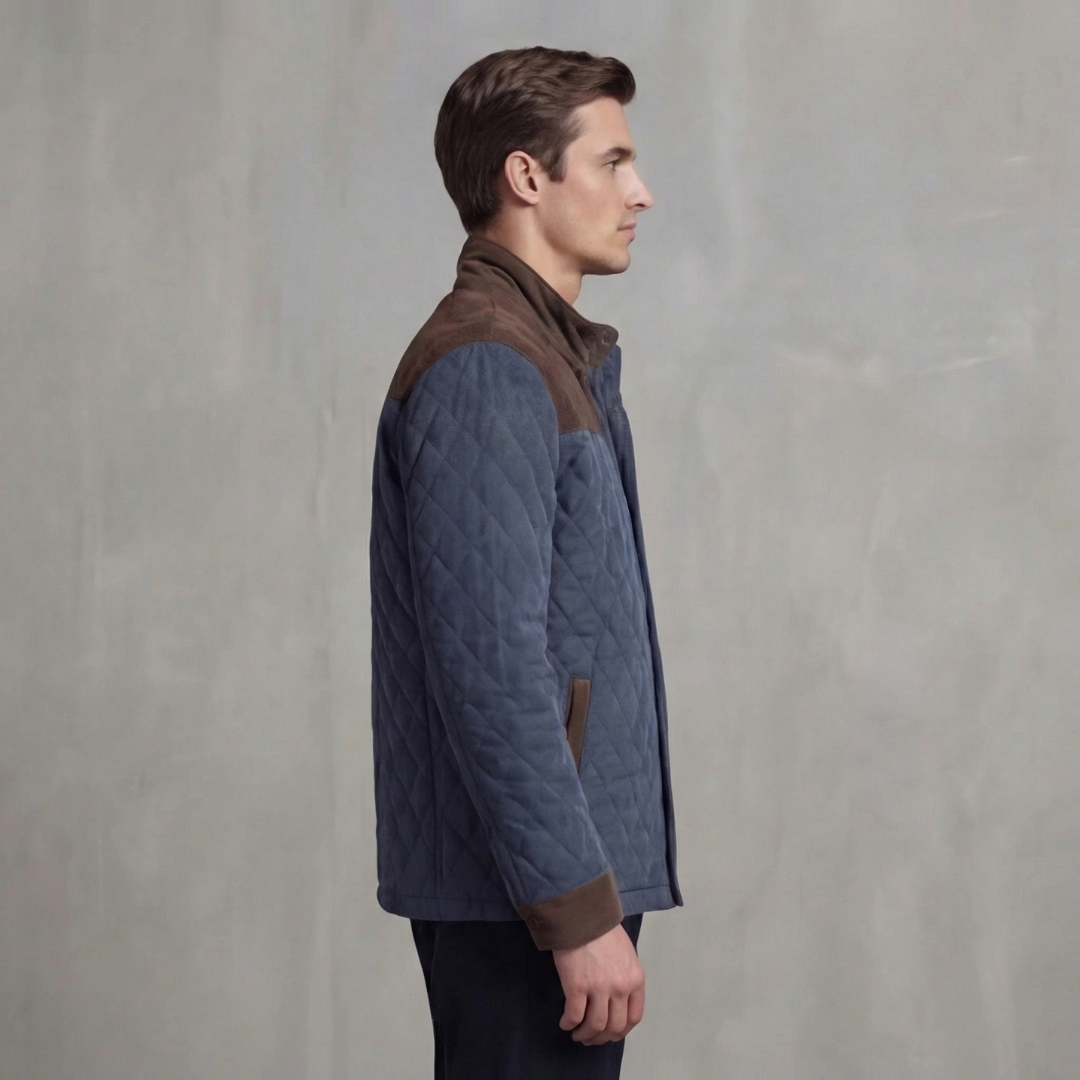 Men's Quilted Spring Jacket with Stand-Up Collar