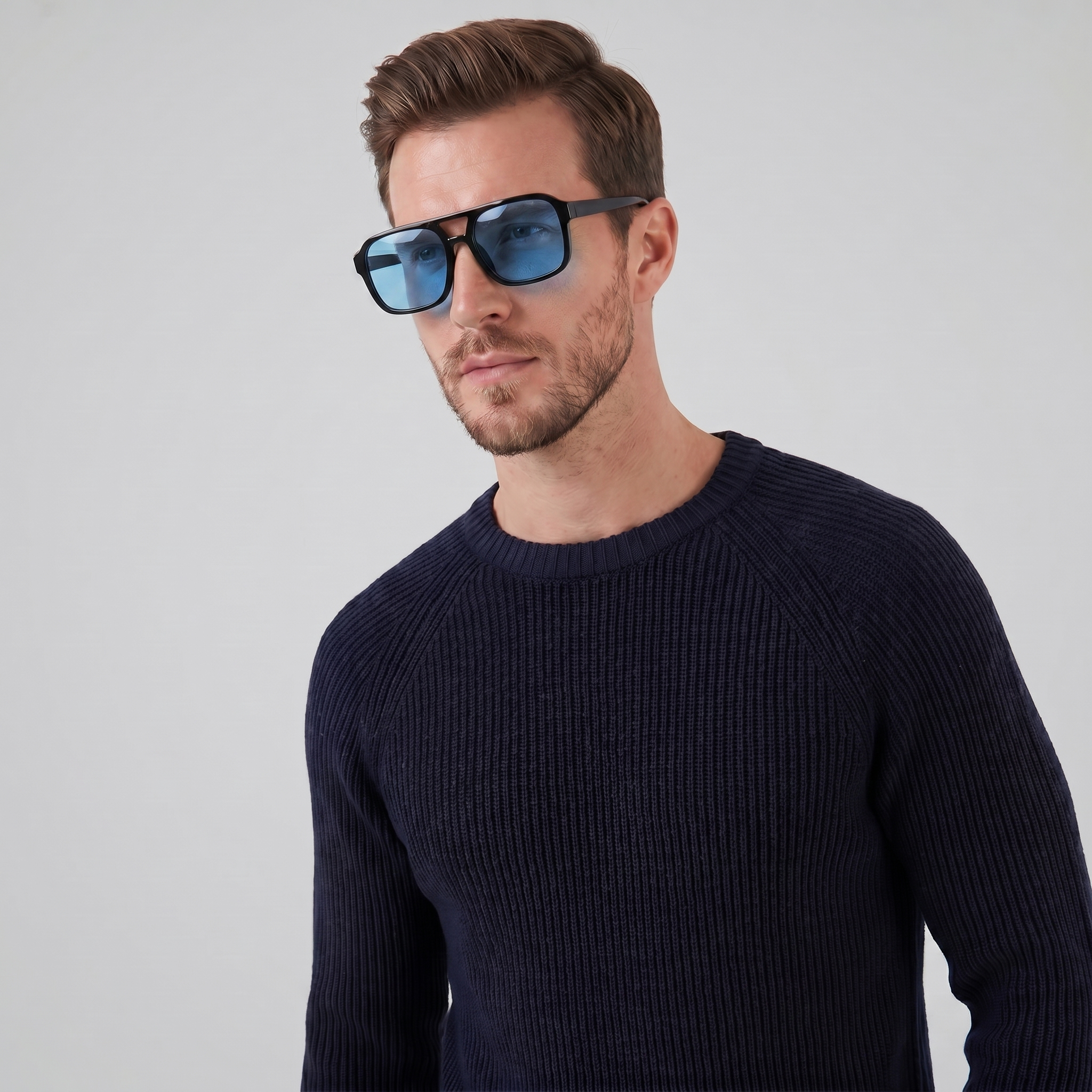 Unisex Rectangular Vintage Sunglasses with UV Protection
