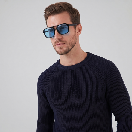 Unisex Rectangular Vintage Sunglasses with UV Protection
