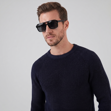Unisex Rectangular Vintage Sunglasses with UV Protection