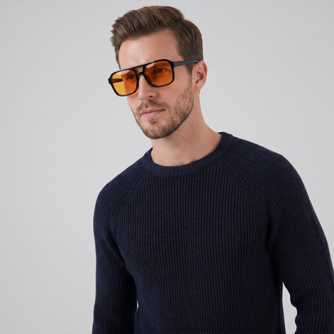 Unisex Rectangular Vintage Sunglasses with UV Protection