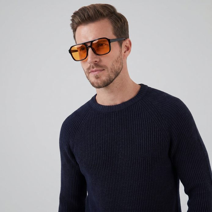 Unisex Rectangular Vintage Sunglasses with UV Protection