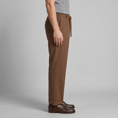 Men's Relaxed Drawstring Tapered Trousers