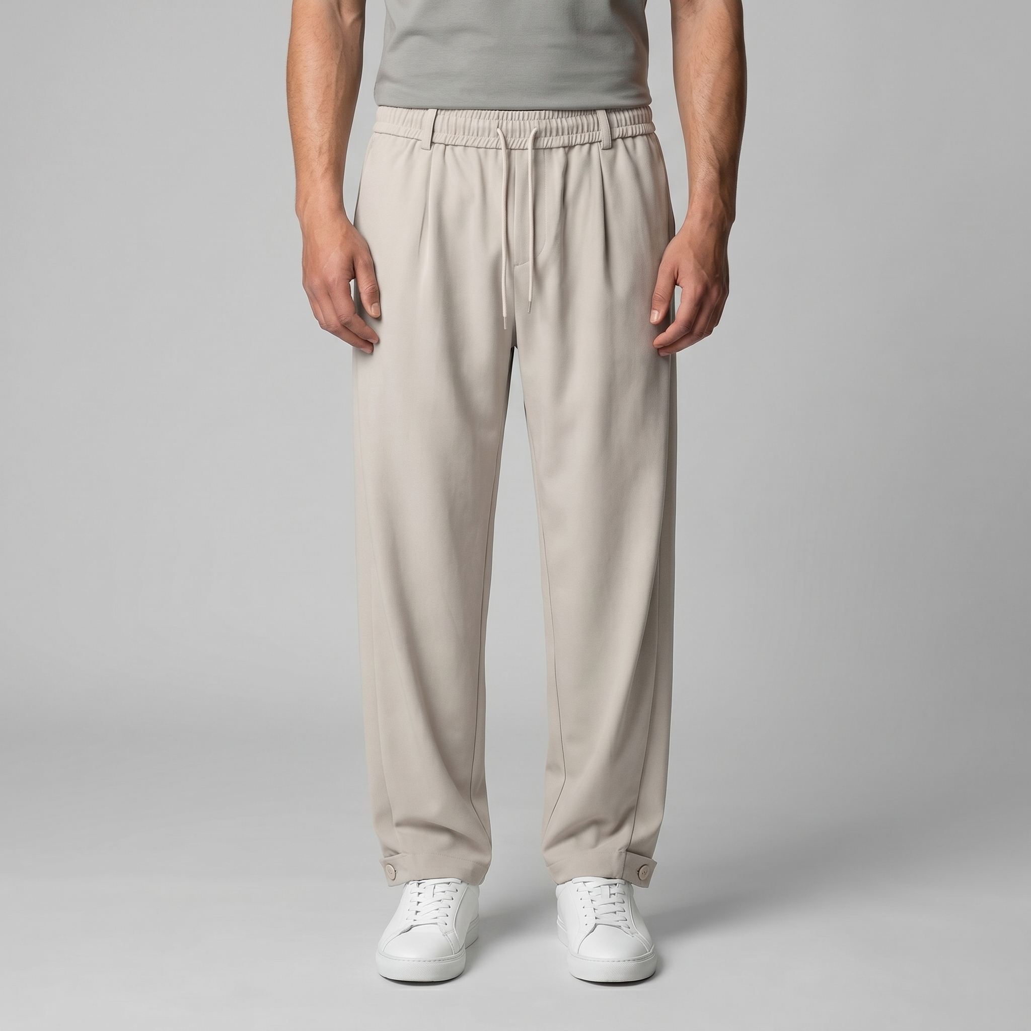 Men's Relaxed Drawstring Tapered Trousers