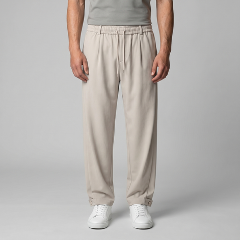 Men's Relaxed Drawstring Tapered Trousers