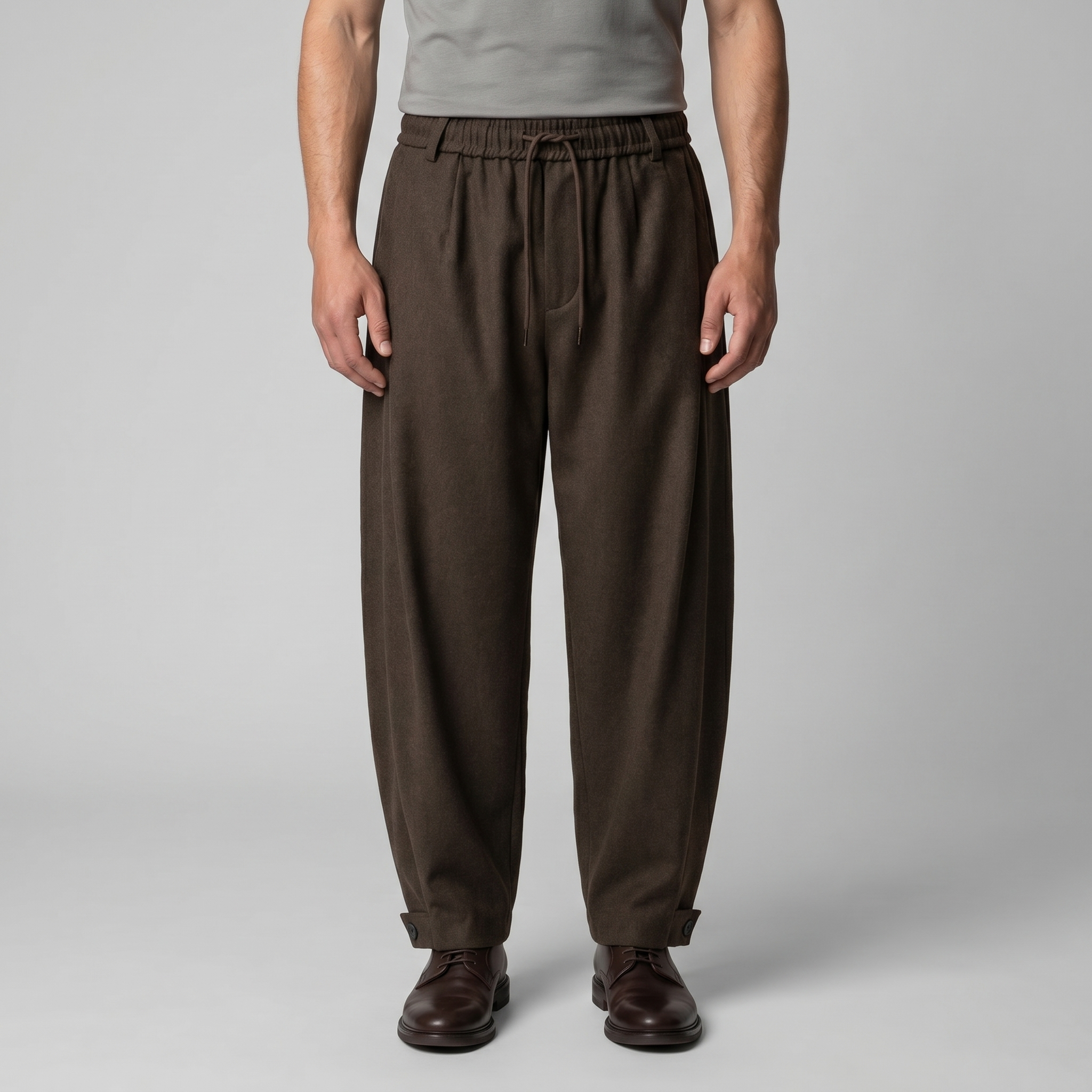 Men's Relaxed Drawstring Tapered Trousers