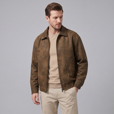 Men's Relaxed Fit Collar Jacket