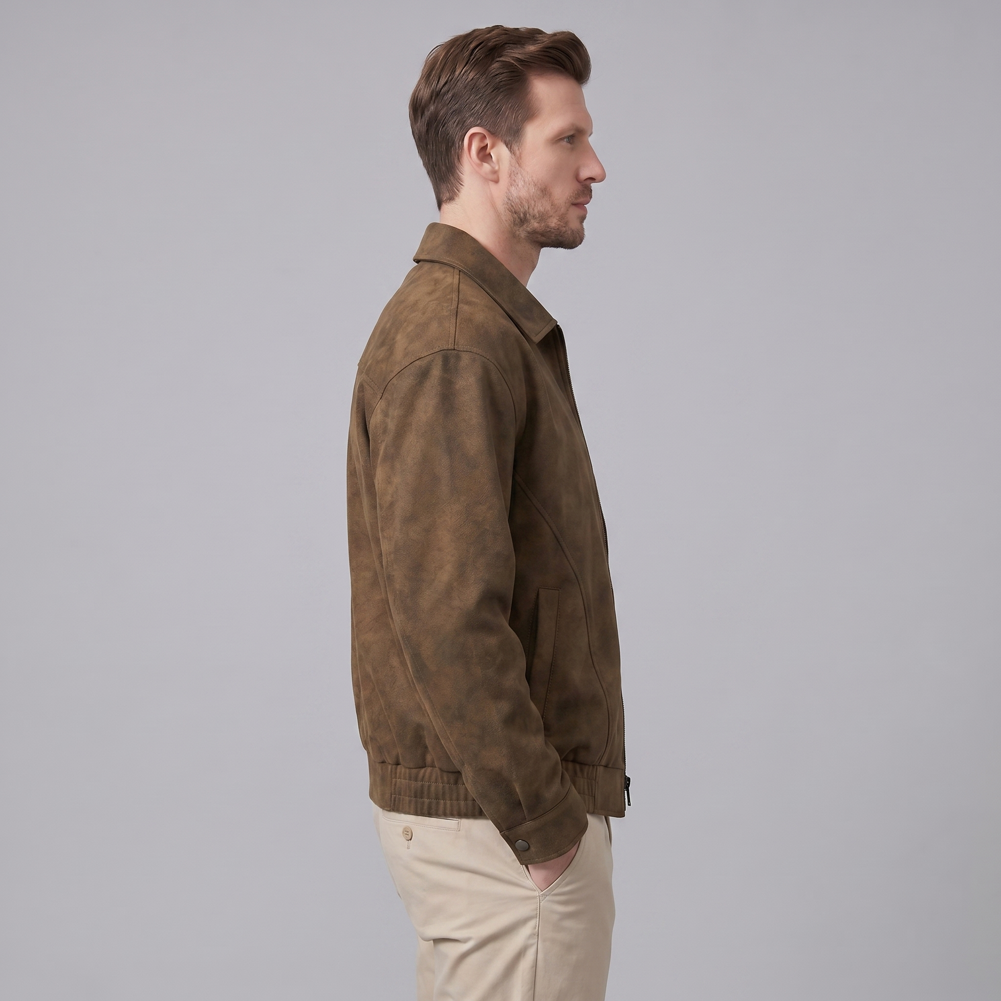 Men's Relaxed Fit Collar Jacket