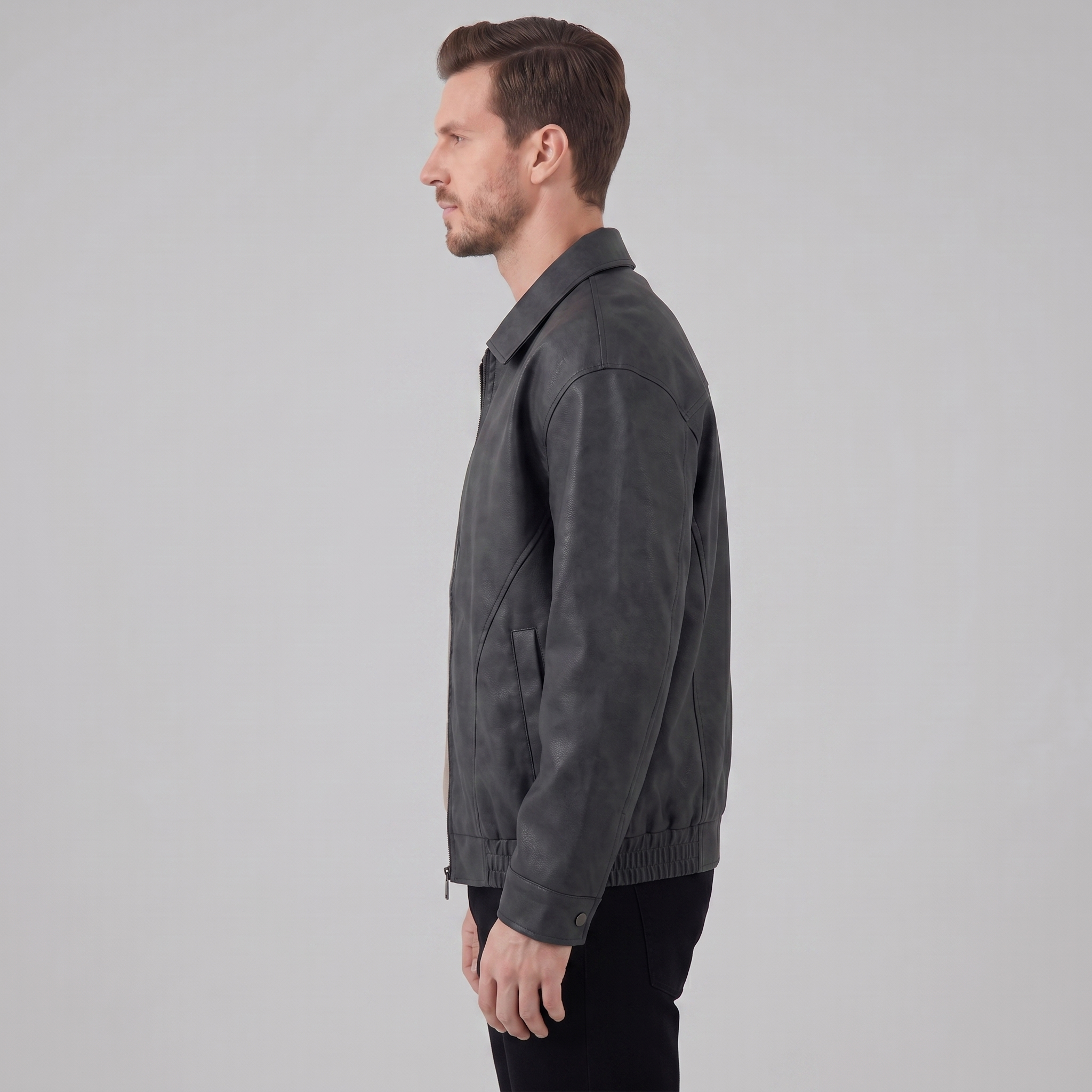 Men's Relaxed Fit Collar Jacket