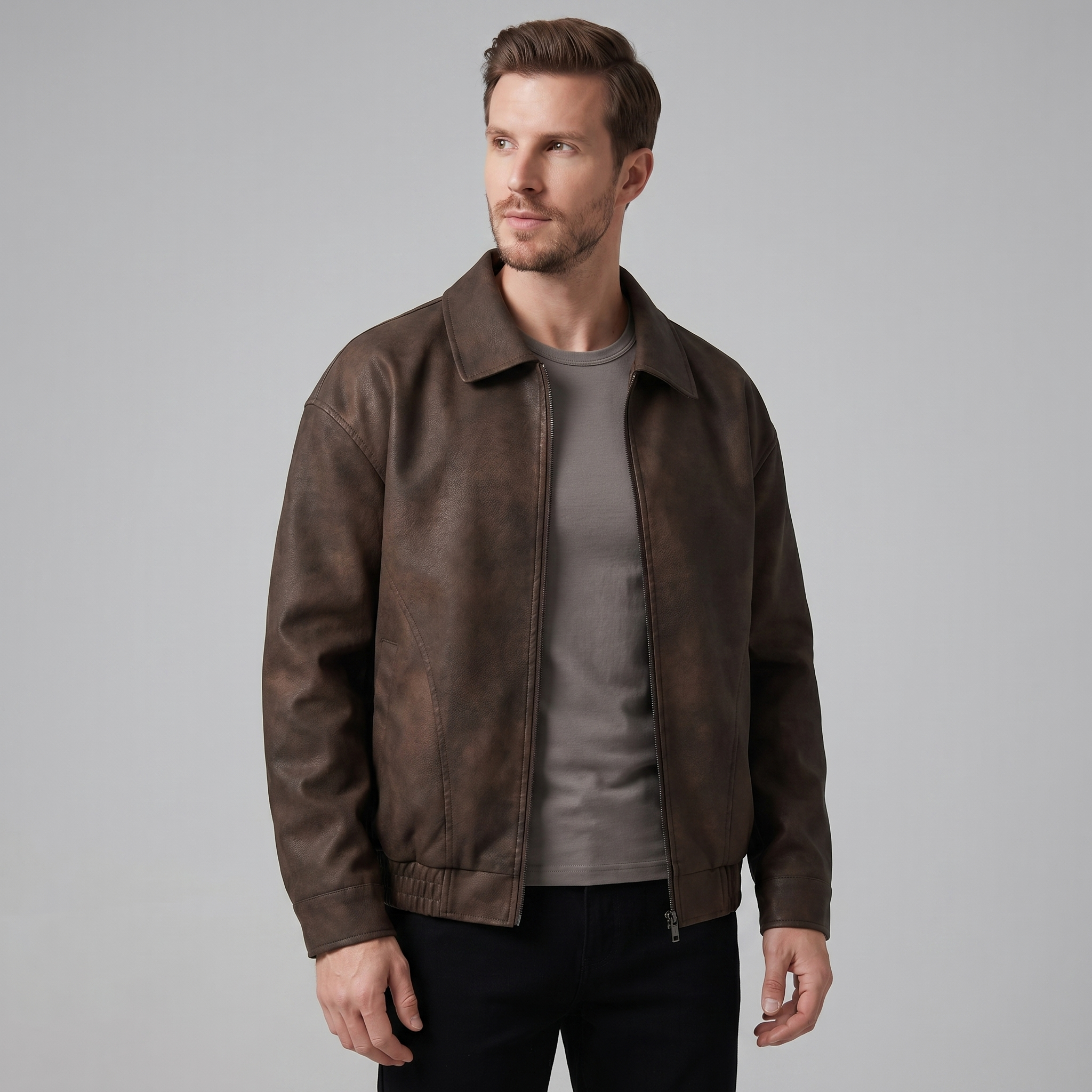 Men's Relaxed Fit Collar Jacket