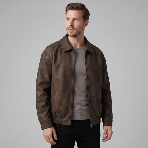 Men's Relaxed Fit Collar Jacket