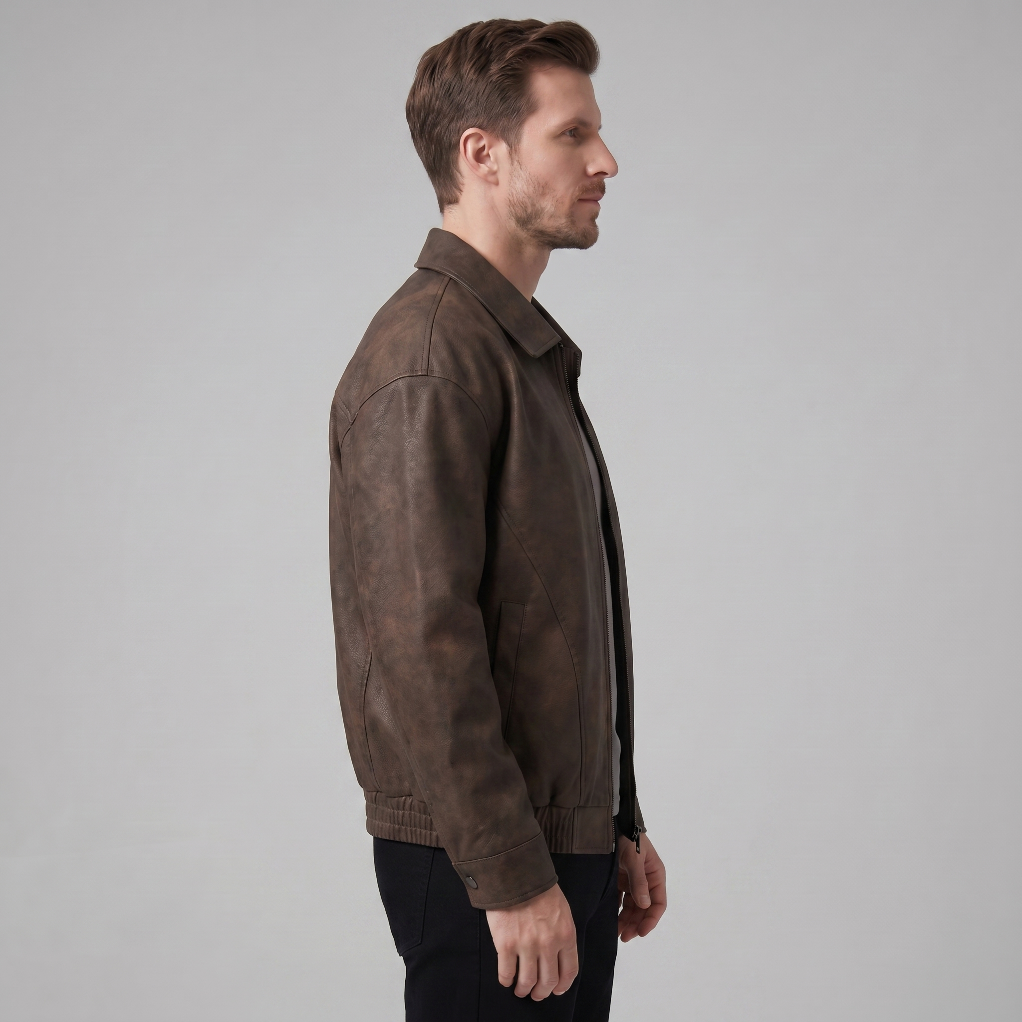 Men's Relaxed Fit Collar Jacket