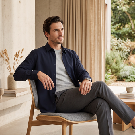 Men's Relaxed Viscose Autumn Overshirt