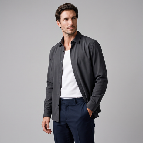 Men's Relaxed Viscose Autumn Overshirt