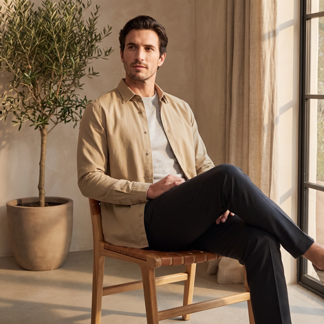 Men's Relaxed Viscose Autumn Overshirt