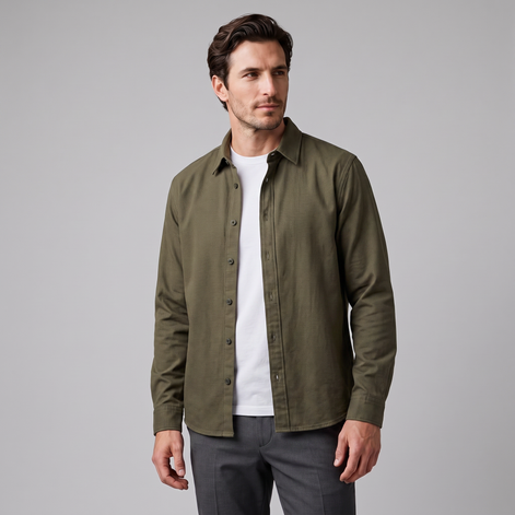Men's Relaxed Viscose Autumn Overshirt