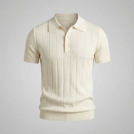 Men's Rib-Knit Polo Shirt