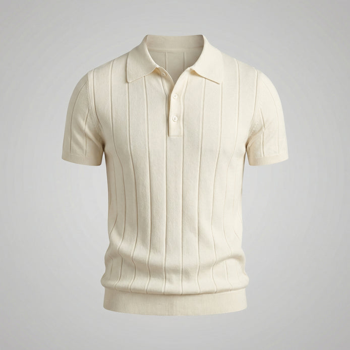 Men's Rib-Knit Polo Shirt