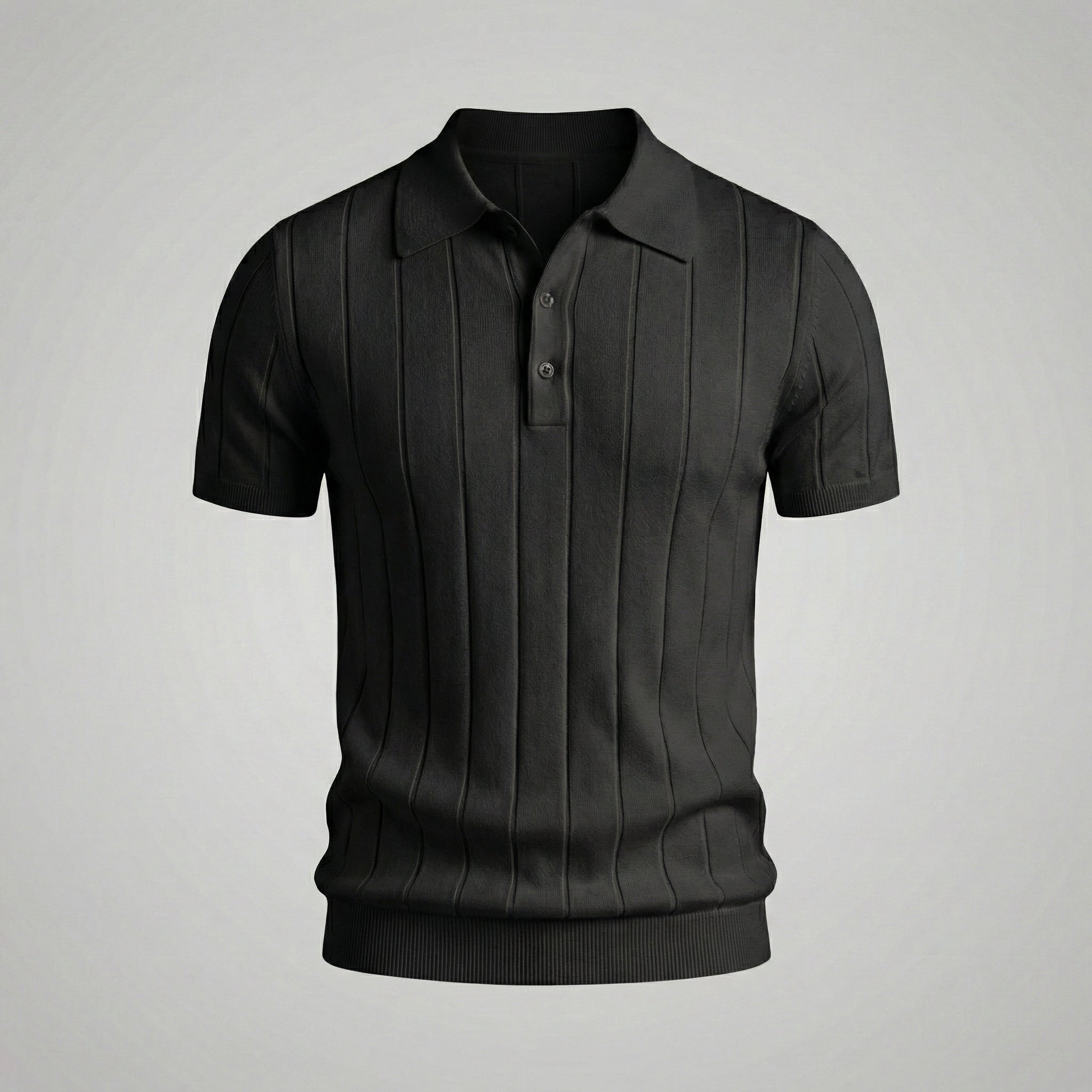 Men's Rib-Knit Polo Shirt