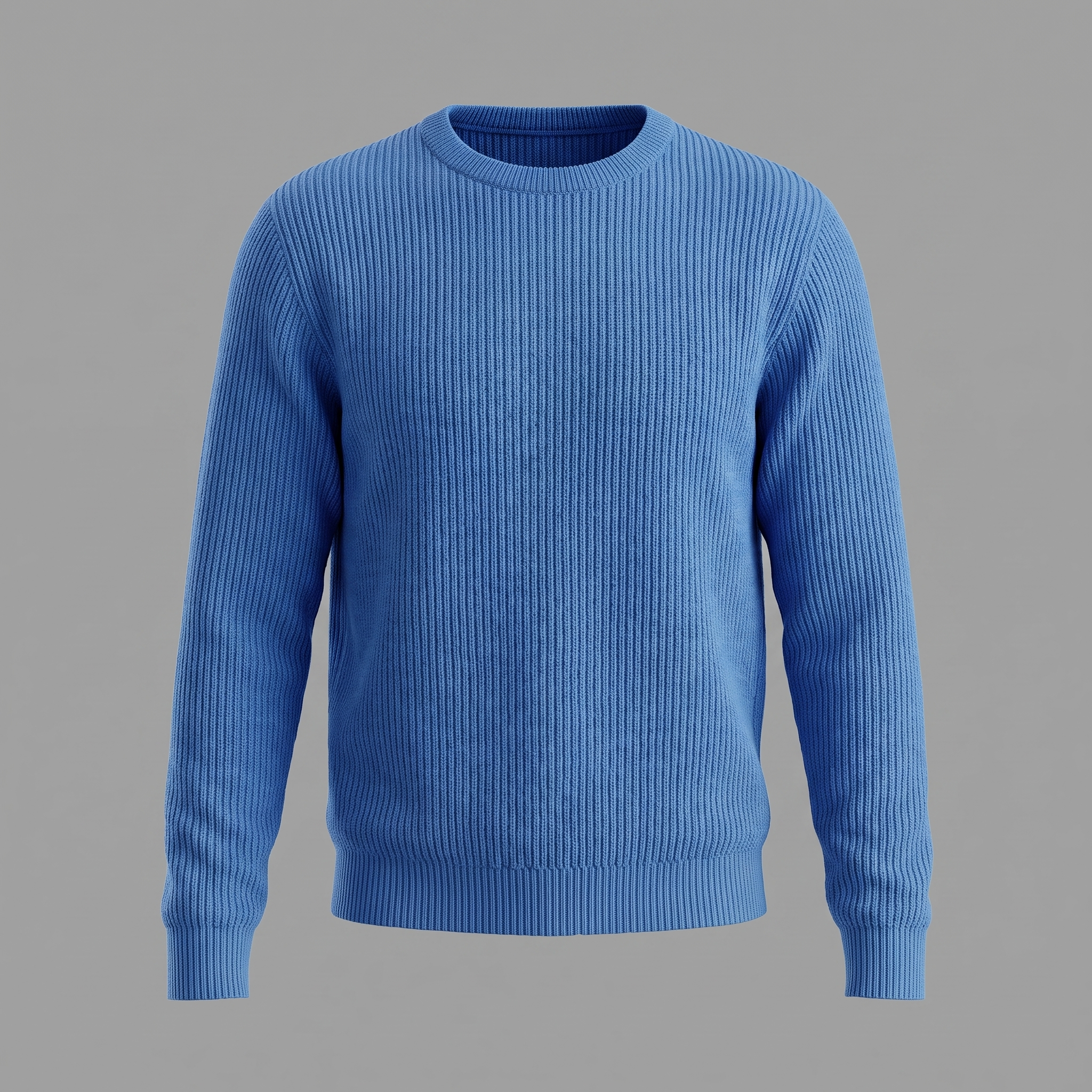 Men's Ribbed Crew Neck Cotton Sweater