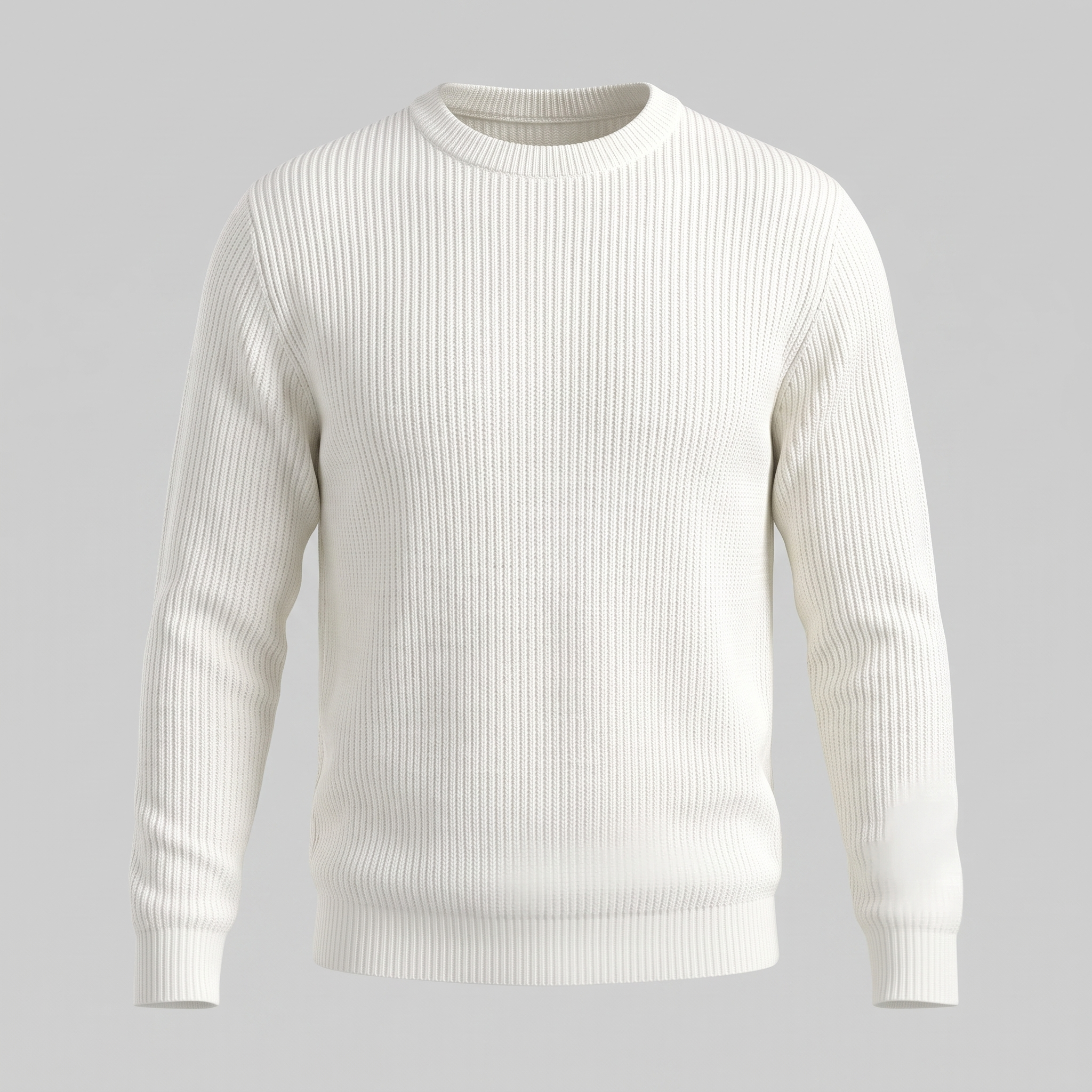 Men's Ribbed Crew Neck Cotton Sweater