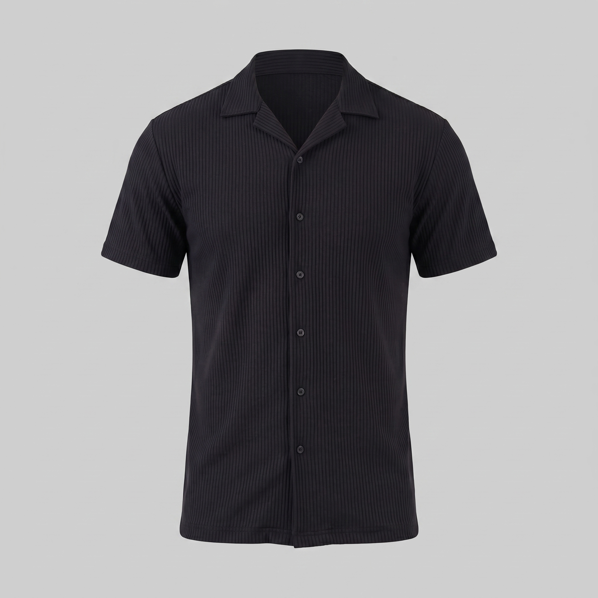 Men's Ribbed Cuban Collar Shirt