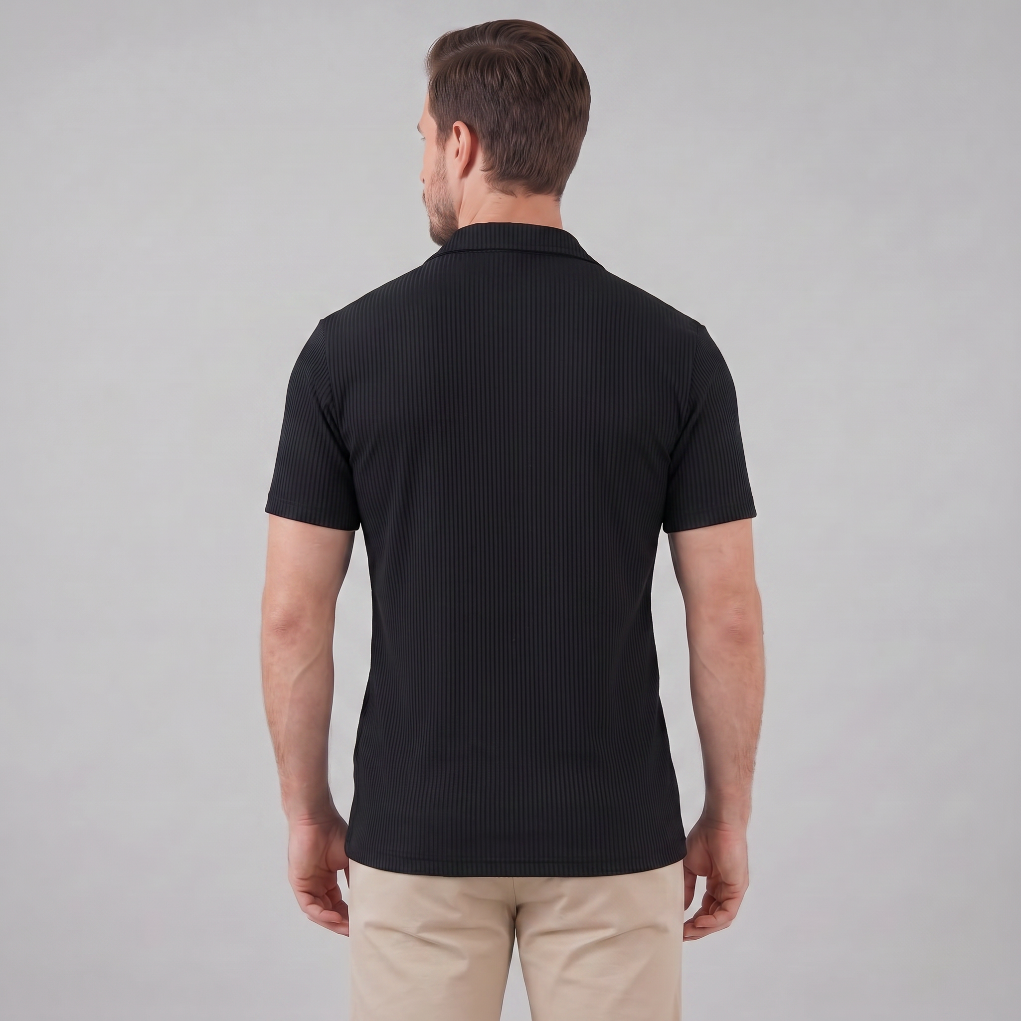 Men's Ribbed Cuban Collar Shirt