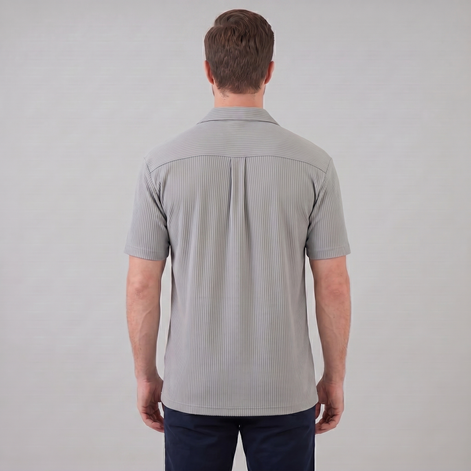 Men's Ribbed Cuban Collar Shirt