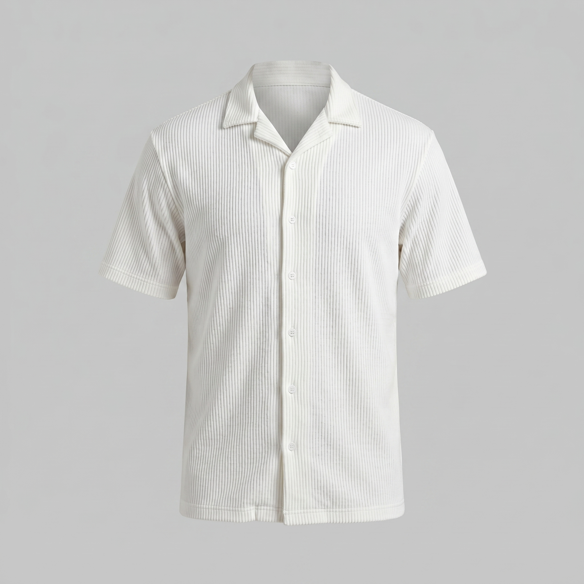 Men's Ribbed Cuban Collar Shirt