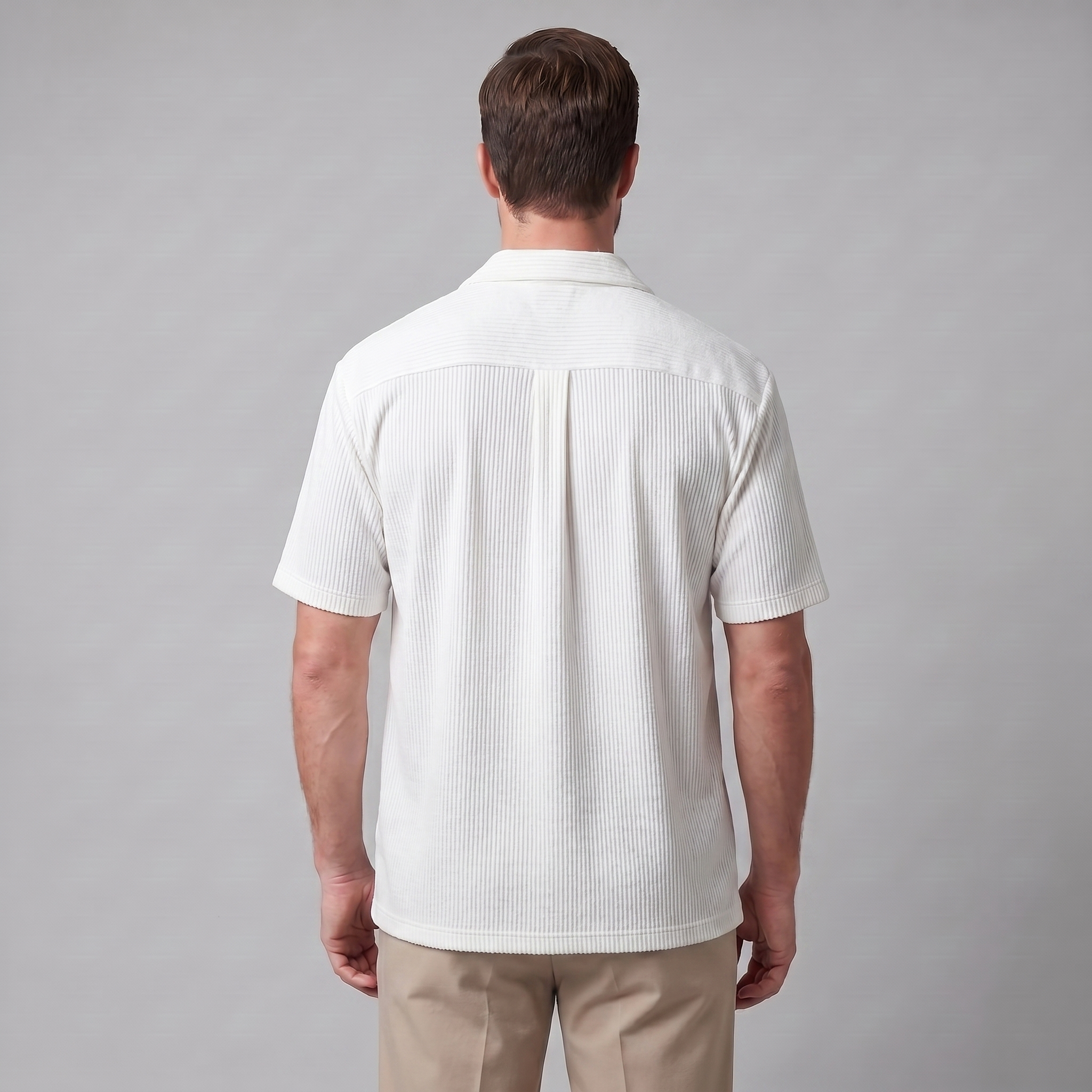 Men's Ribbed Cuban Collar Shirt