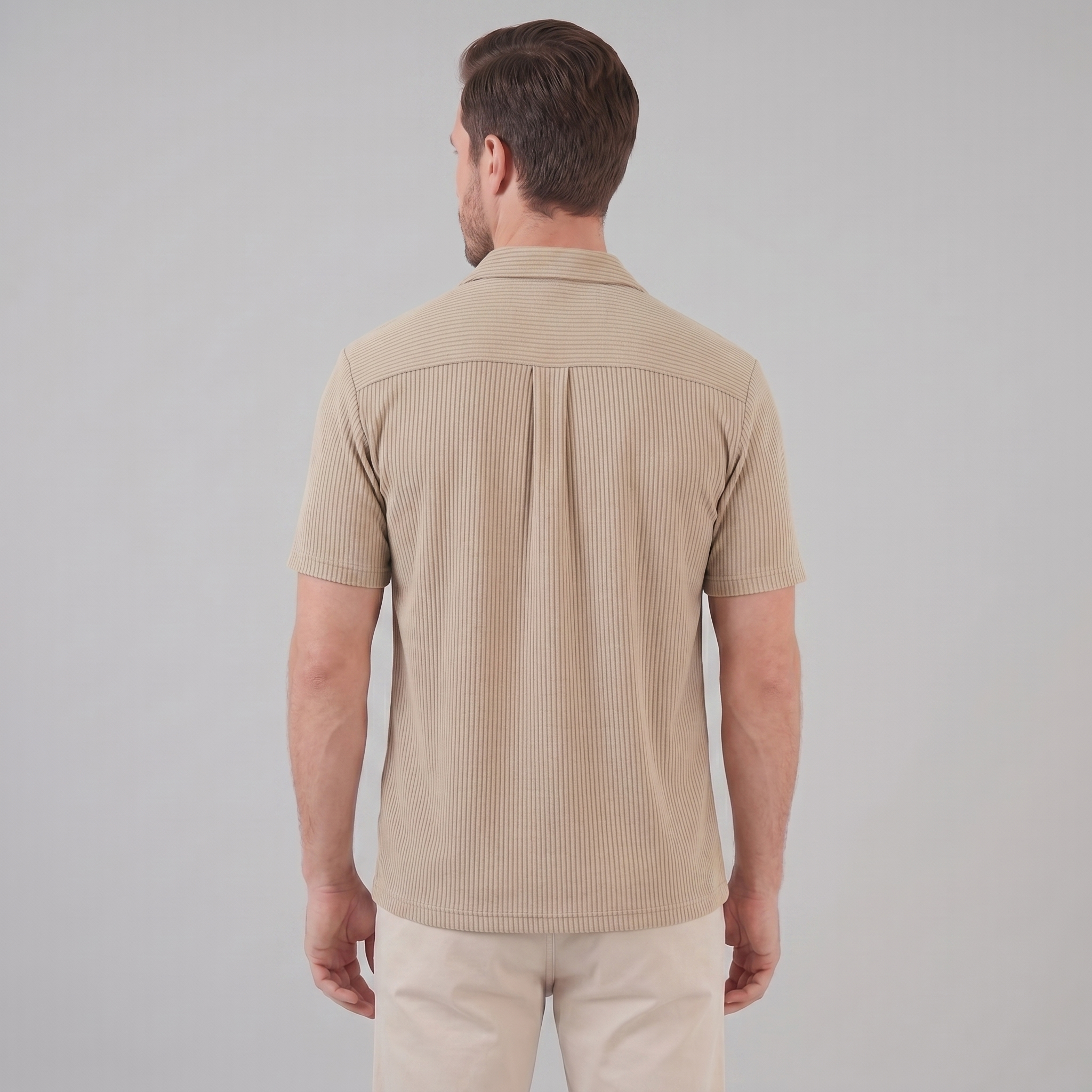 Men's Ribbed Cuban Collar Shirt