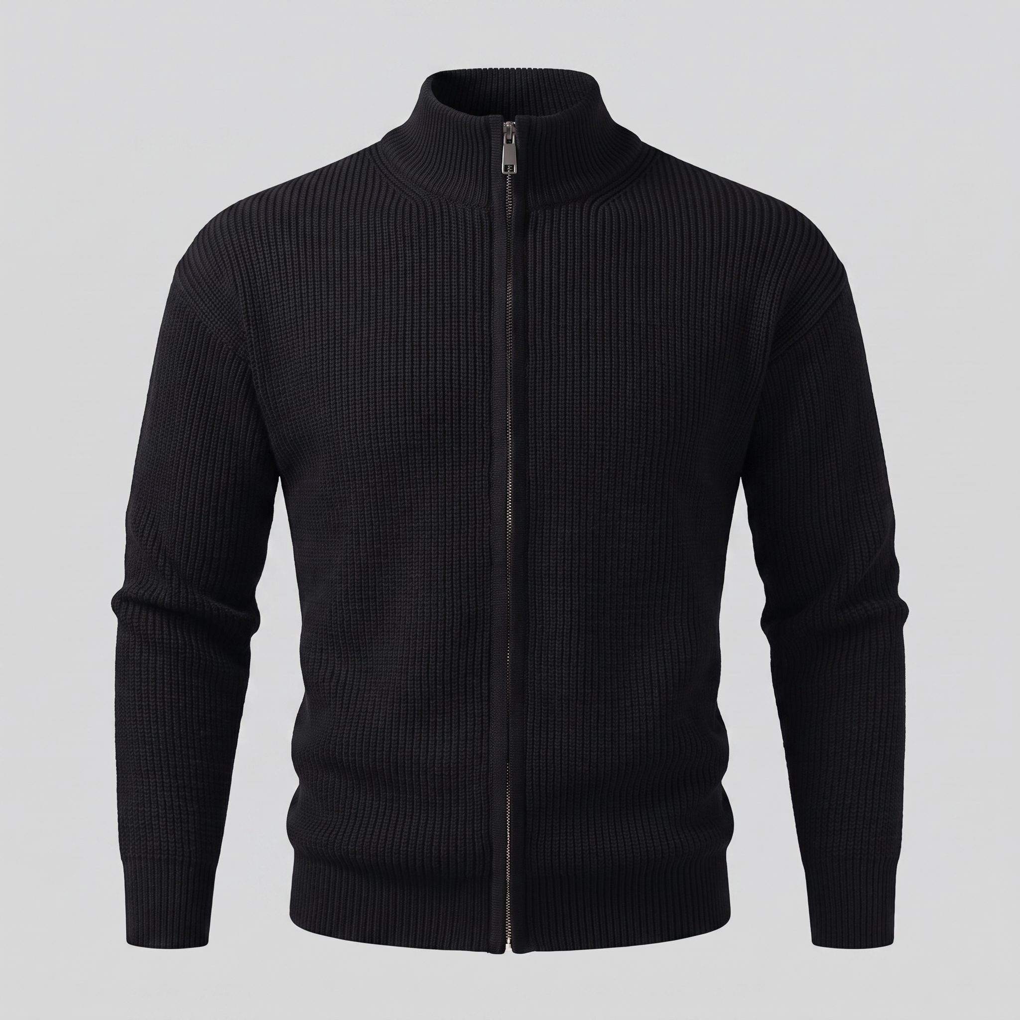Men's Ribbed Full-Zip Knit Cardigan
