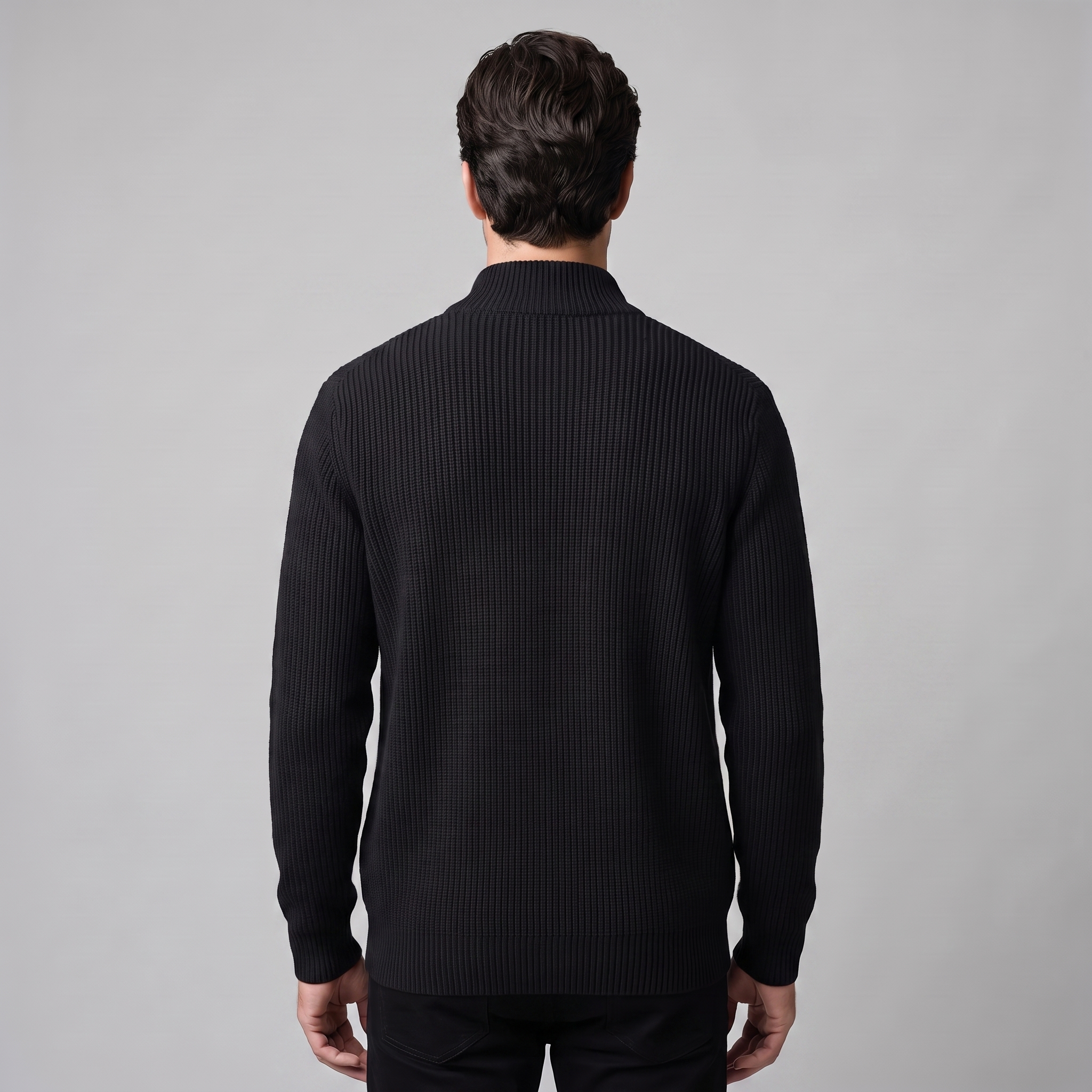 Men's Ribbed Full-Zip Knit Cardigan