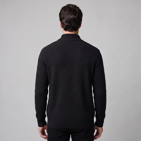 Men's Ribbed Full-Zip Knit Cardigan