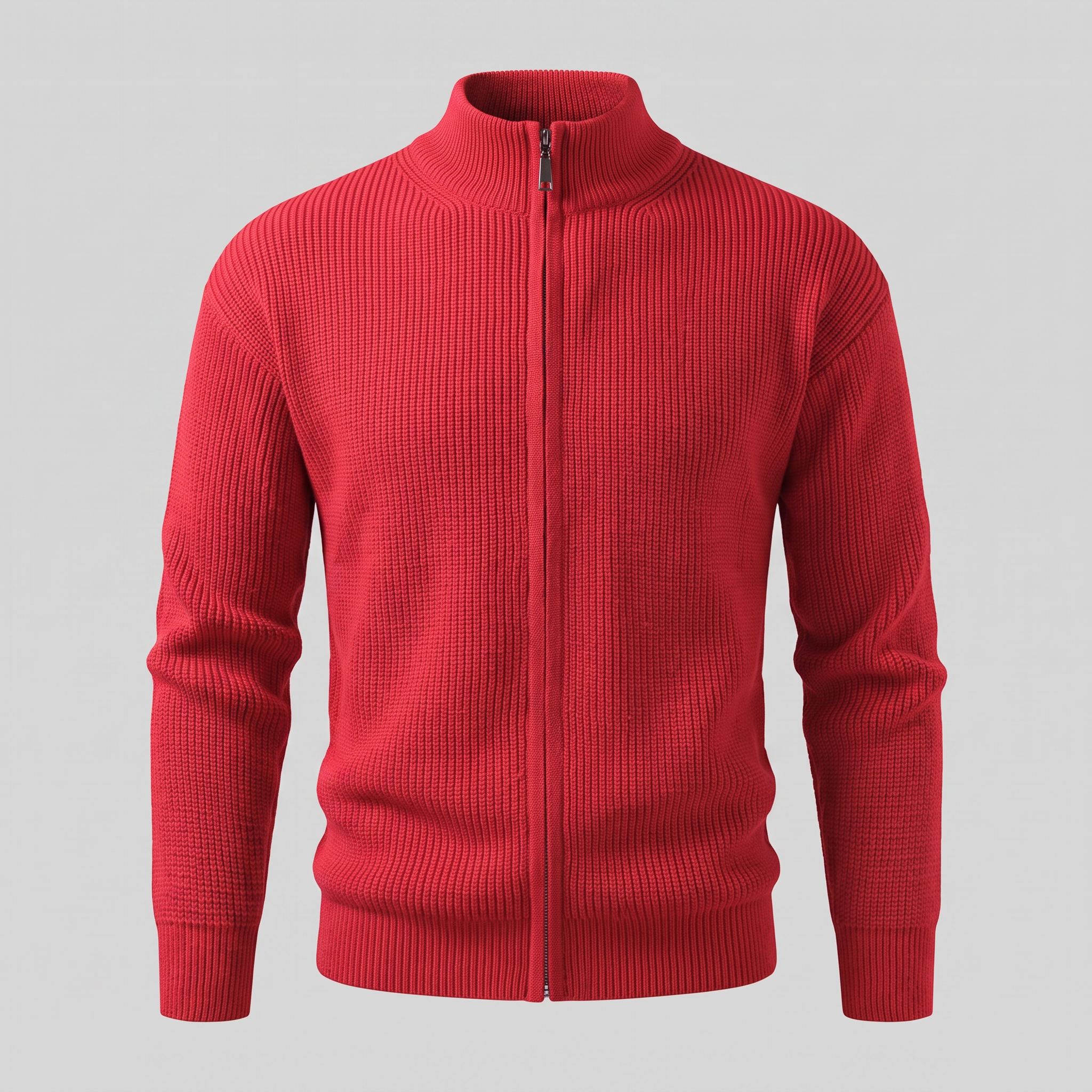 Men's Ribbed Full-Zip Knit Cardigan