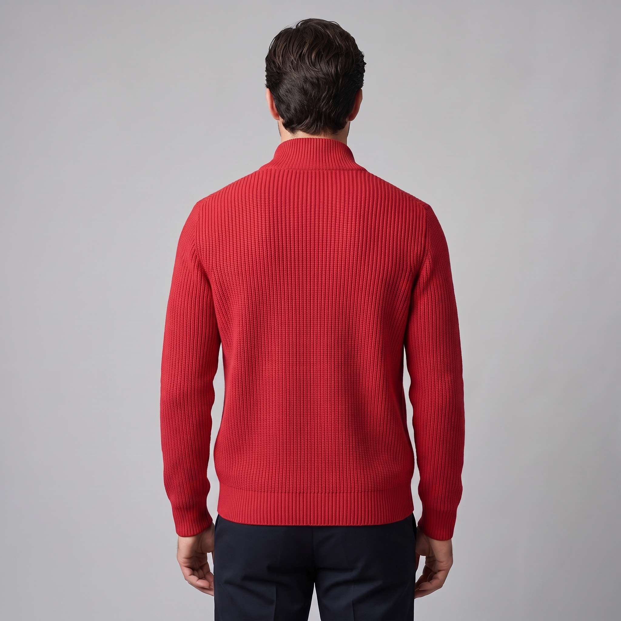 Men's Ribbed Full-Zip Knit Cardigan