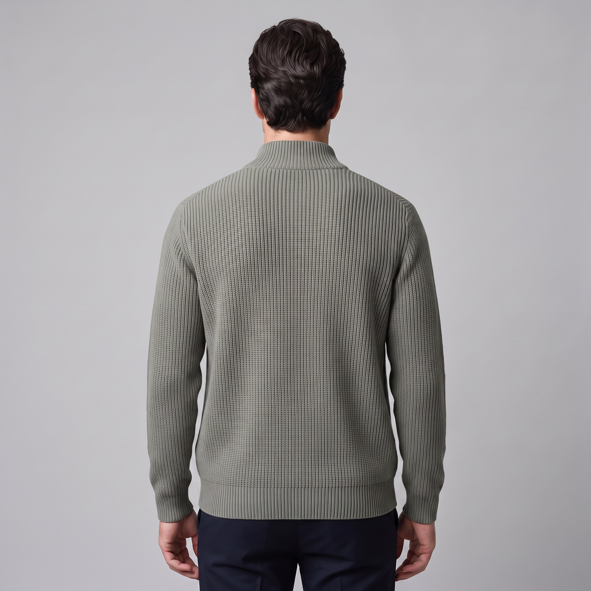 Men's Ribbed Full-Zip Knit Cardigan