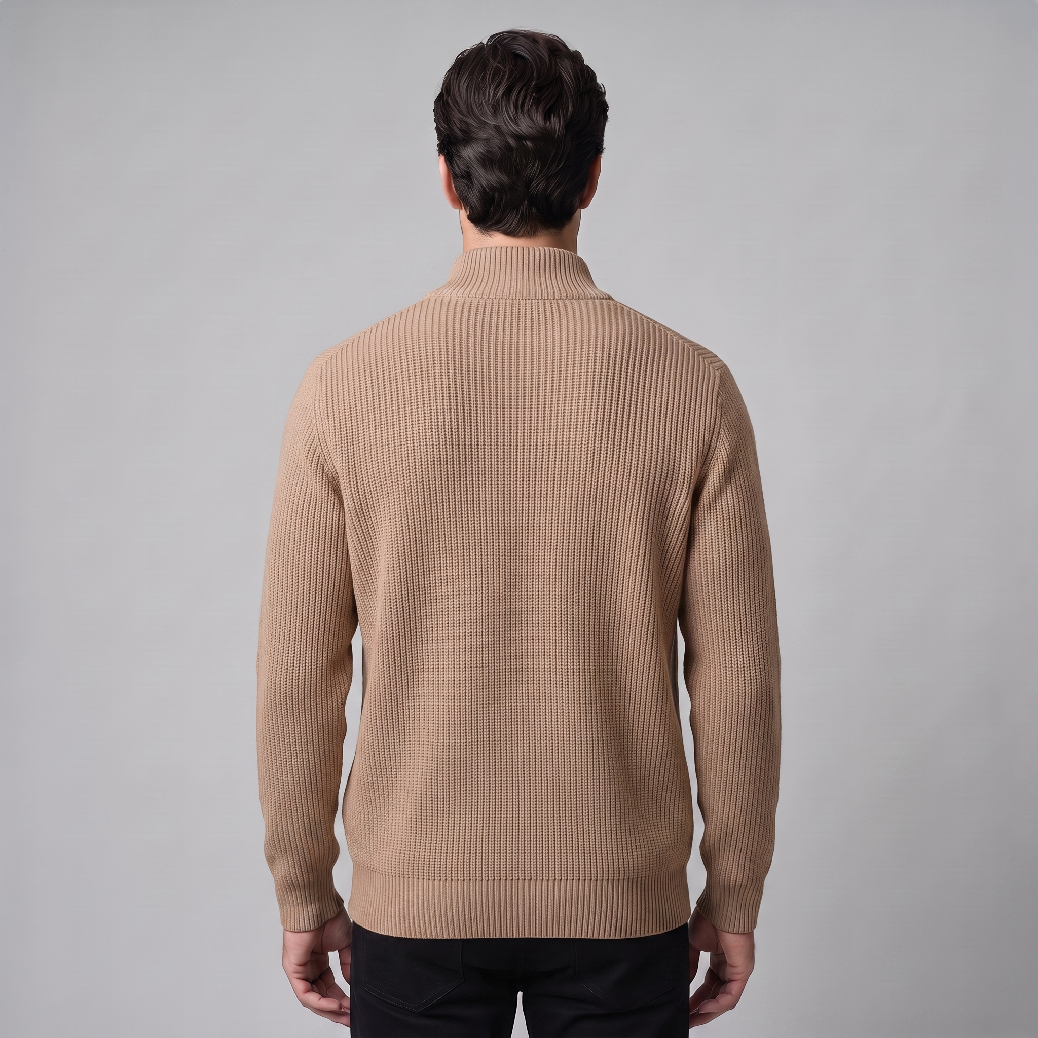 Men's Ribbed Full-Zip Knit Cardigan