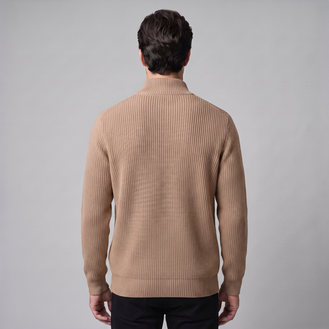 Men's Ribbed Full-Zip Knit Cardigan